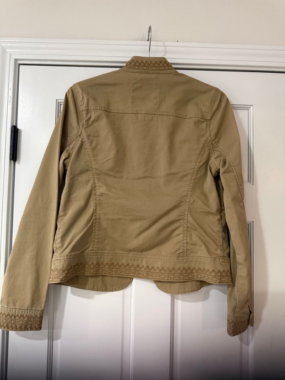 Lucky Brand Jacket Women Medium Tan Embroidered Cuffs Waist Neck Western Cowgirl - Picture 6 of 11